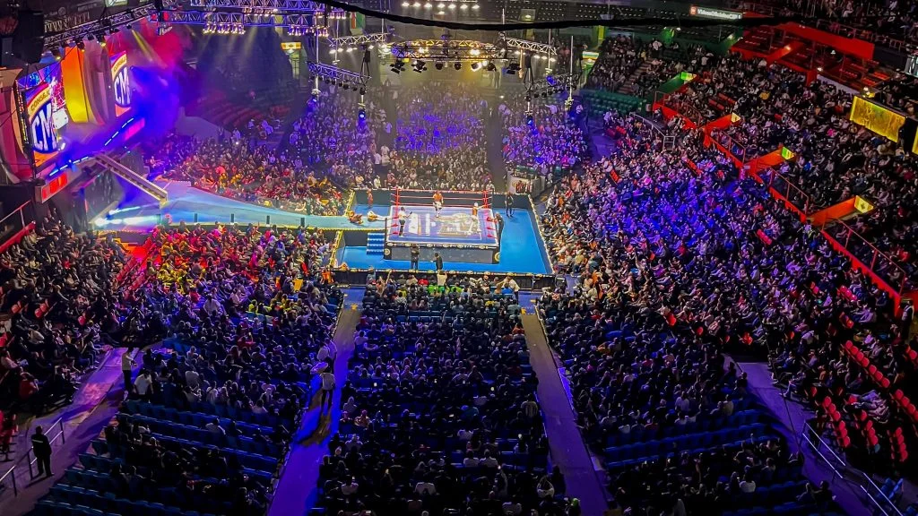 Ringside seats at Arena México during a Lucha Libre show
