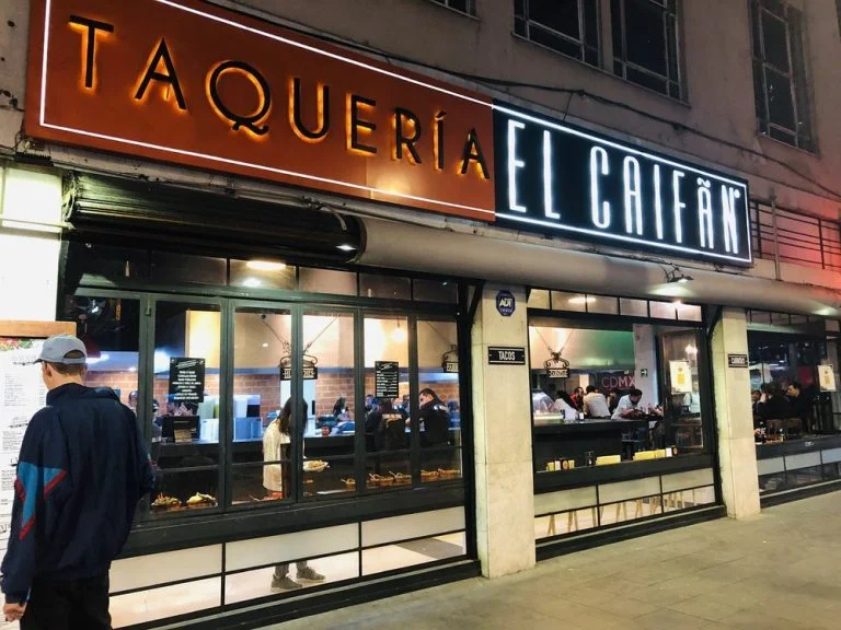 Taquería El Caifan in the square of Juarez Avenue and Balderas Street in Mexico City's historic downtown.