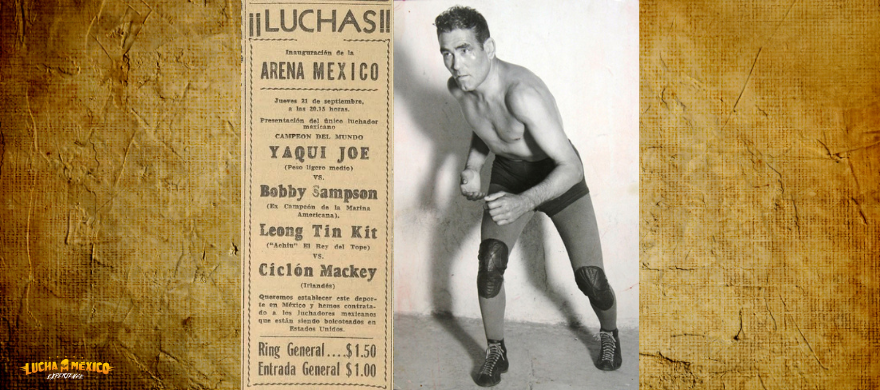 Vintage Arena México lucha libre poster featuring Yaqui Joe