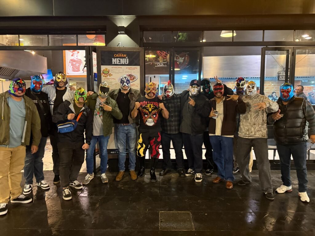 A private group with Lucha Mexico Experience on a lucha libre night in Mexico City
